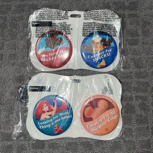 New in Packaging! Lot of 4 total Disney Parks collectable buttons.